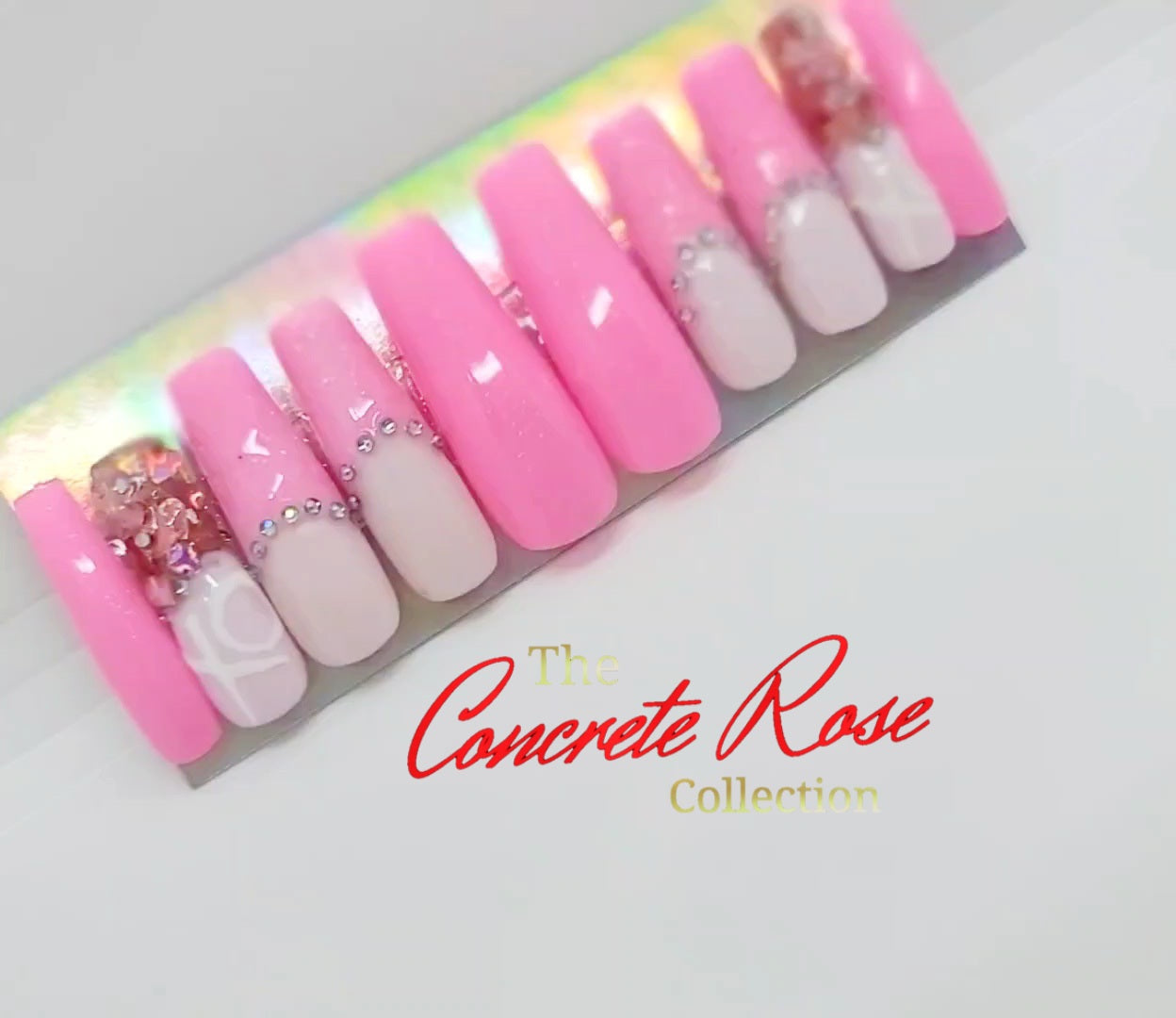 Who Are You Long Coffin Pink Halloween Press On Nails – RainyRoses