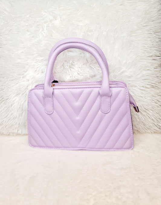 Lavender V-Line Handbag
