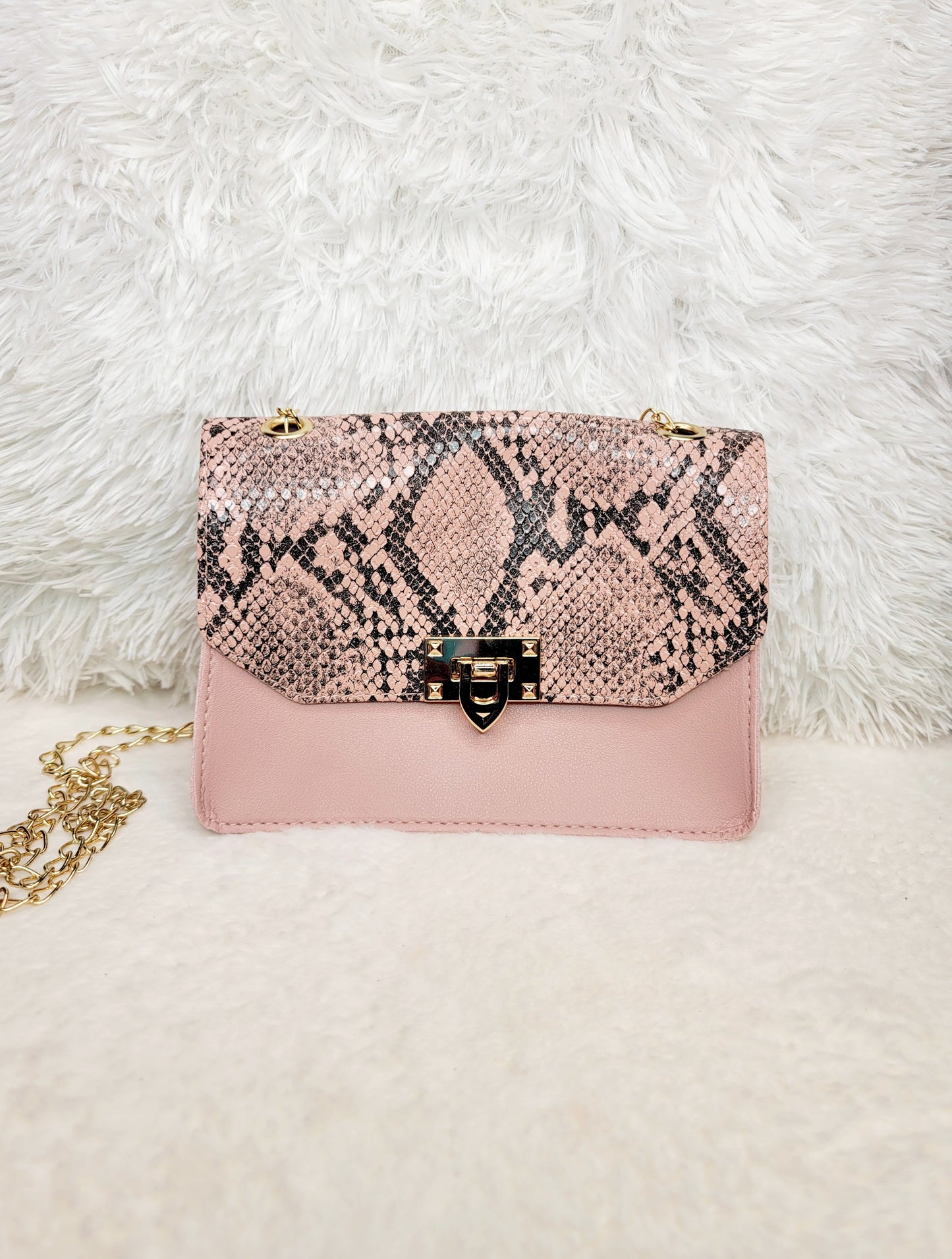 Blush Pink Snakeskin Purse