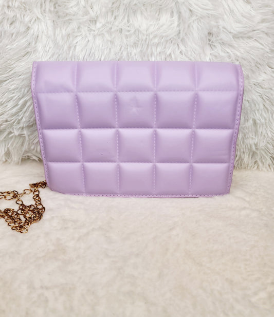 Quilted Purse w/ Slim Gold Chain (variety of colors)